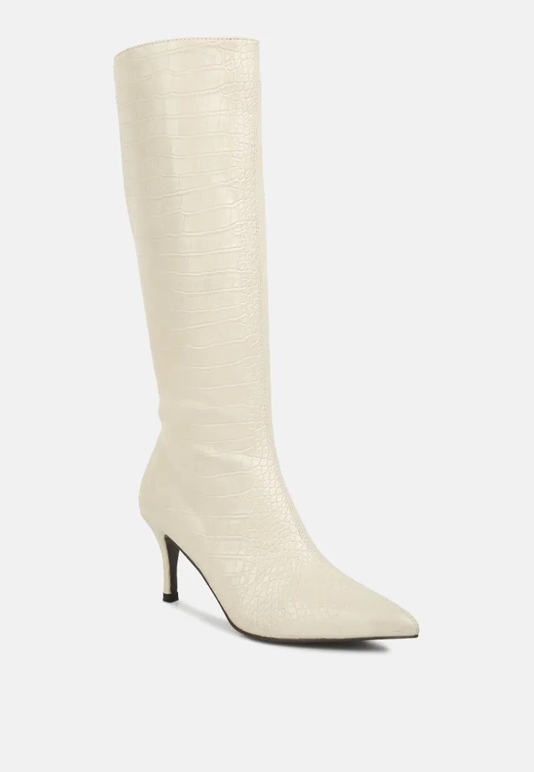 Uptown Pointed Mid Heel Calf Boots