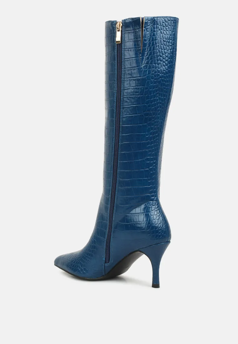 Uptown Pointed Mid Heel Calf Boots