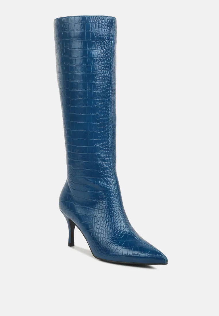 Uptown Pointed Mid Heel Calf Boots