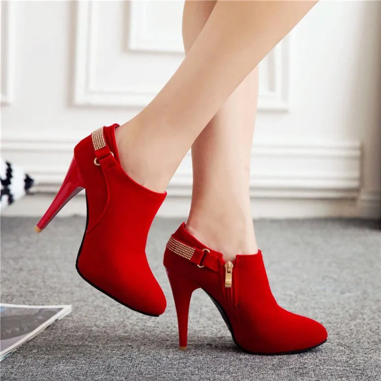 Women Rhinestone Thin High Heels Pumps