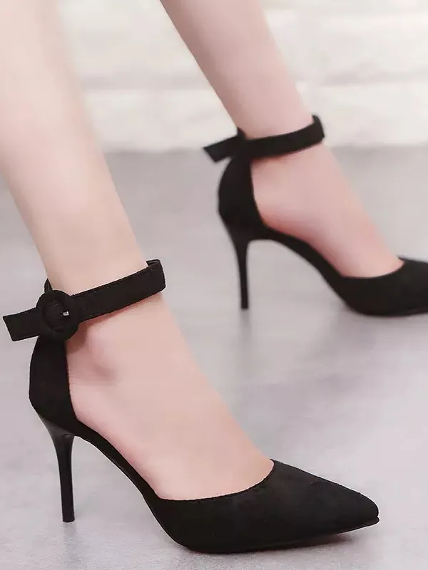 Women's Concise Pointed Toe Shallow High Heels