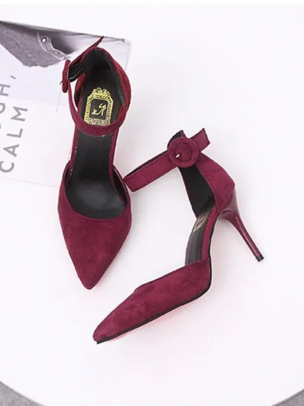 Women's Concise Pointed Toe Shallow High Heels