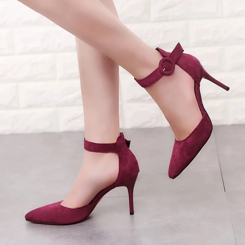 Women's Concise Pointed Toe Shallow High Heels