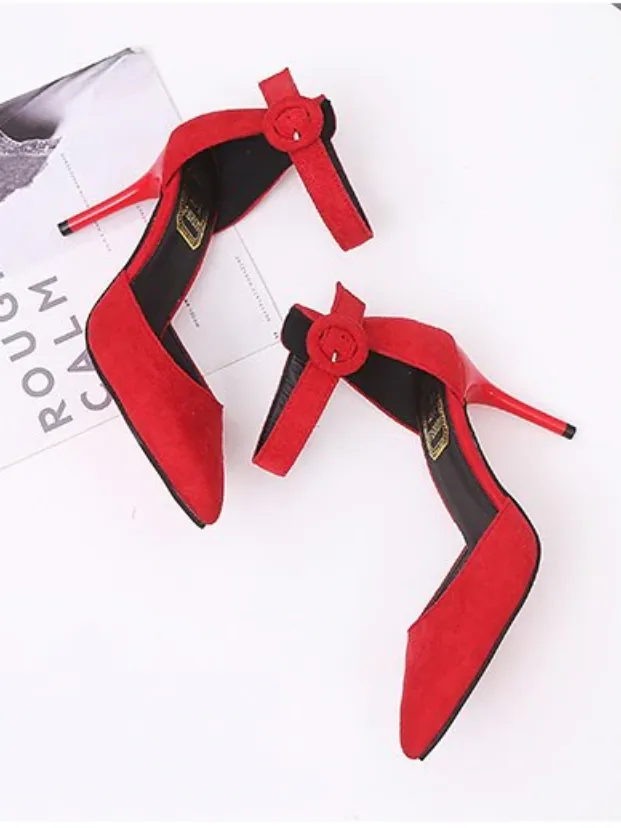 Women's Concise Pointed Toe Shallow High Heels