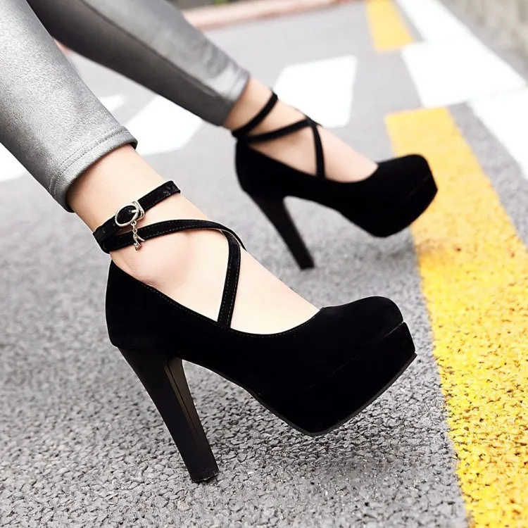 Women's High Heels Chunky Heel Platform Pumps