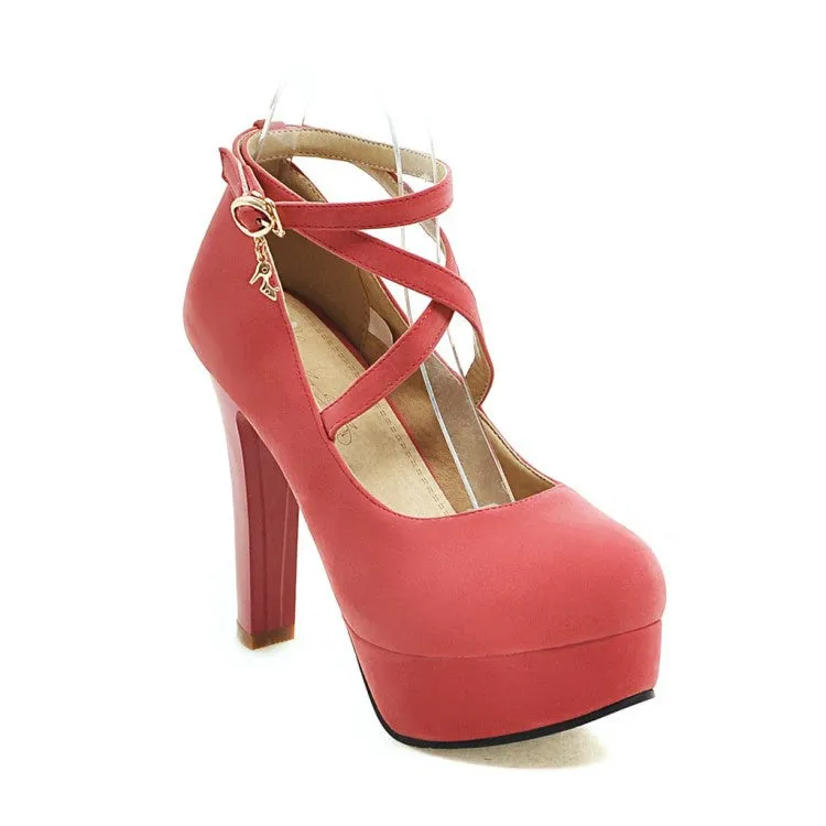 Women's High Heels Chunky Heel Platform Pumps