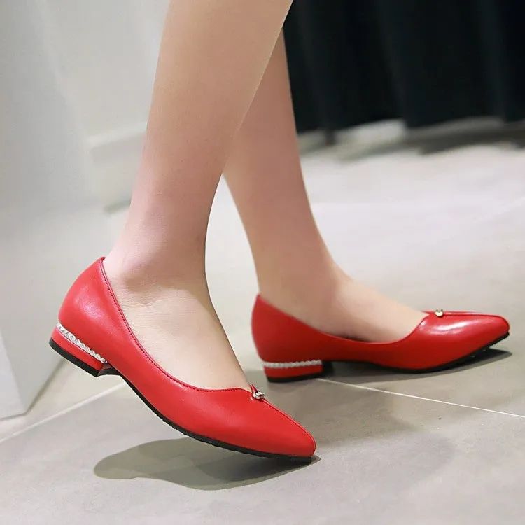 Women's Pointed Toe Chunky Heels Pumps