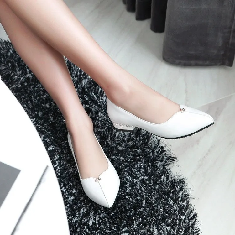 Women's Pointed Toe Chunky Heels Pumps