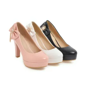 Women'sWomen's Bowtie Tassel Platform Pumps High Heels Shoes